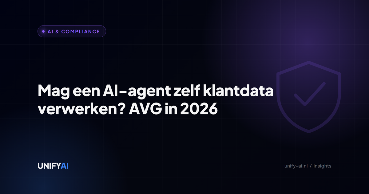 Mag een AI-agent zelf klantdata verwerken? AVG en aansprakelijkheid in 2026 — praktische AI-gids voor Nederlandse MKB-bedrijven