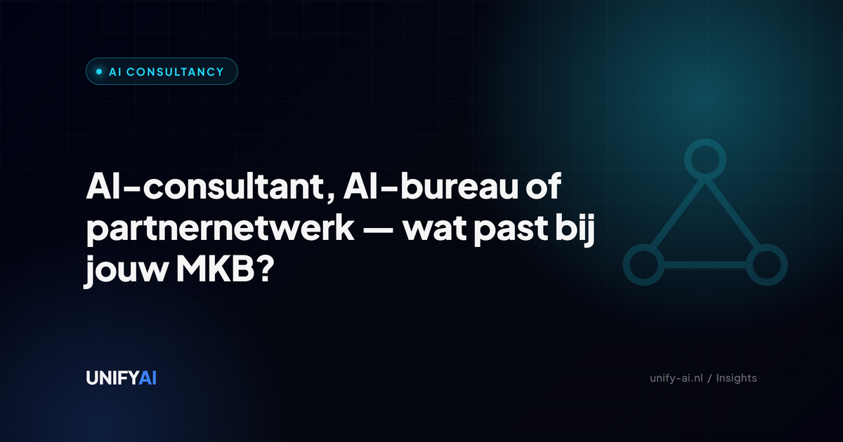 AI-consultant, AI-bureau of partnernetwerk — wat past bij jouw MKB? — practical AI guide for SMEs